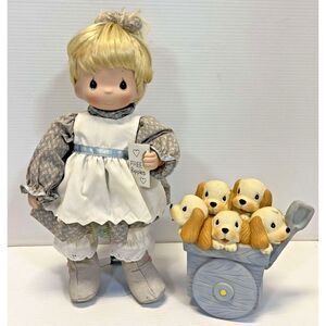 Precious Moments God Loveth A Cheerful Giver 14 In Porcelain Doll Stand Puppies